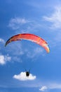 Paragliding extreme Sport with blue Sky and clouds Royalty Free Stock Photo