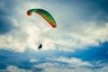 Paragliding extreme Sport with blue Sky and clouds Royalty Free Stock Photo