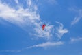 Paragliding extreme Sport with blue Sky and clouds Royalty Free Stock Photo