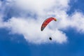 Paragliding extreme Sport with blue Sky and clouds Royalty Free Stock Photo