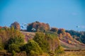 Paragliding in fall nature Royalty Free Stock Photo