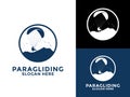 Paragliding flying sports logo vector, High Adventure Paragliding logo design template