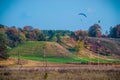 Paragliding in Kernave Royalty Free Stock Photo