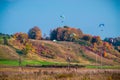 Paragliding Kernave, Lithuania Royalty Free Stock Photo