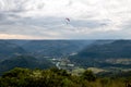 Paragliding at Ninho das Aguias Eagle`s Nest - Nova Petropolis, Rio Grande do Sul, Brazil Royalty Free Stock Photo