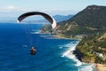 Paragliding over the acean and coastal escarpment