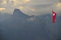 Paragliding over alps mountains. Berner-Oberland. Switzerland Royalty Free Stock Photo