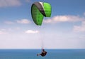 Paragliding over Mediterranean sea