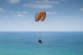 Paragliding over Mediterranean sea
