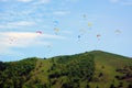 Paragliding over mountain Royalty Free Stock Photo