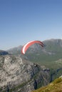 Paragliding over mountains