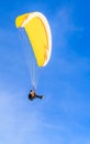 Paragliding over the mountains in winter. Ski resort Hopfgarten Royalty Free Stock Photo