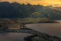 Paragliding over Queenstown, New Zealand Royalty Free Stock Photo