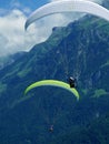 Paragliding, parachute over the mountain Royalty Free Stock Photo