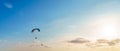 Paragliding in Phuket, Thailand. Extreme sport activity excited air adventure. Pilot floating in the sky float with wind, enjoy Royalty Free Stock Photo