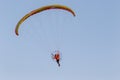 Paragliding pilot over blue sky Royalty Free Stock Photo