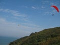 paragliding in Plerin Royalty Free Stock Photo