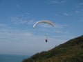 paragliding in Plerin in Brittany Royalty Free Stock Photo