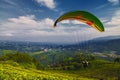 Paragliding at Puncak pass bogor Royalty Free Stock Photo