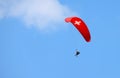 INTERLAKEN, AUGUST 02, 2022 - Tourists paragliding in Interlaken, Bernese Oberland, Switzerland