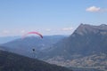 Paragliding in Samoens, French Alps Royalty Free Stock Photo