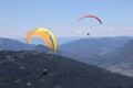 Paragliding in Samoens, French Alps Royalty Free Stock Photo