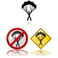 Paragliding sign set Royalty Free Stock Photo