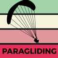 Paragliding silhouette sport activity vector graphic