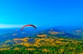 Paragliding in the sky,Paragliding for the first time it appears here, Extreme sport,paragliding Royalty Free Stock Photo