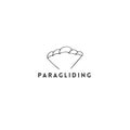 Paragliding, sky sports logo template. Hand drawn vector icon.