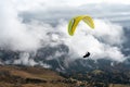 A paragliding sport at seceda peak dolomite italy Royalty Free Stock Photo