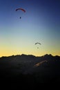 Paragliding into the sunset