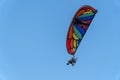 Paragliding at sunset with amazing view Royalty Free Stock Photo