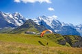 Paragliding in swiss alps