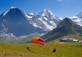 Paragliding in swiss alps