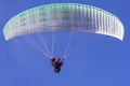 Paragliding in tandem free gliding and blue sky