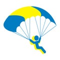 Paragliding, two people with parachute, eps.