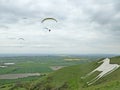 Paragliding at Westbury White Horse in Wiltshire