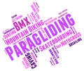 Paragliding Word Represents Words Paraglide And Text