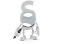 Paragraph character looking through magnifying glass Royalty Free Stock Photo