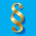 Paragraph gold symbol on a blue background.