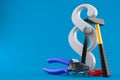 Paragraph symbol with work tools Royalty Free Stock Photo