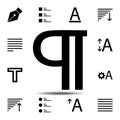 Paragraph, text icon. Simple glyph, flat vector of Text editor set icons for UI and UX, website or mobile application