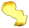 Paraguay 3d Golden Map