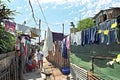 Street life in slum Chacarita in capital Asuncion Royalty Free Stock Photo