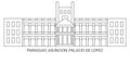 Paraguay, Asuncion, Palacio De Lopez travel landmark vector illustration Royalty Free Stock Photo