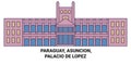 Paraguay, Asuncion, Palacio De Lopez travel landmark vector illustration Royalty Free Stock Photo