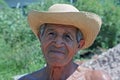 Portrait of a Senior Paraguayan with straw hat