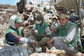 Drinking herbal tea on Paraguayan rubbish dump Royalty Free Stock Photo