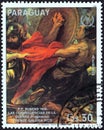 PARAGUAY - CIRCA 1986: A stamp printed in Paraguay shows The consequences of war 1630, circa 1986. Royalty Free Stock Photo